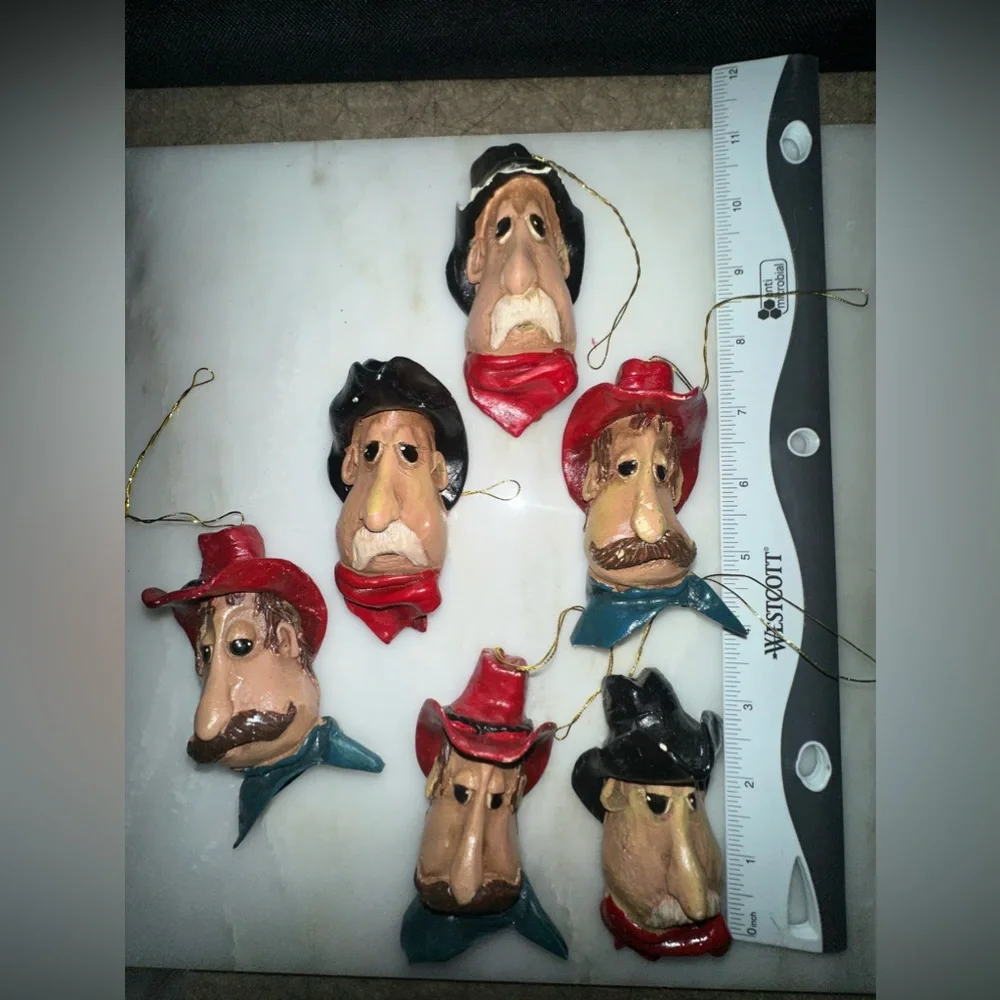 Vintage sad cowboy ornaments - Picture 1 of 3